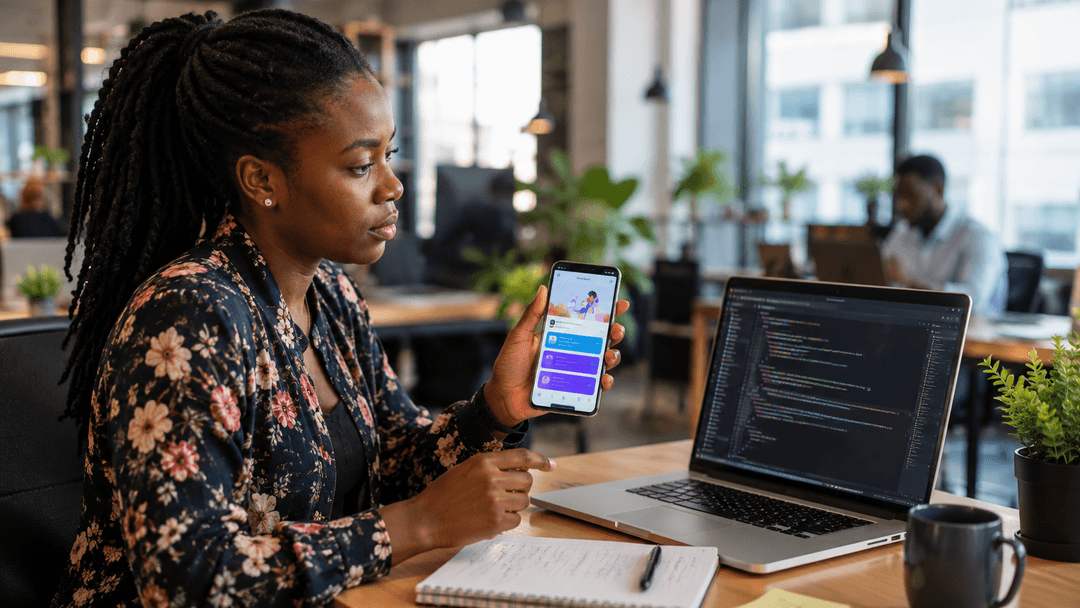 Développeur codant une application mobile