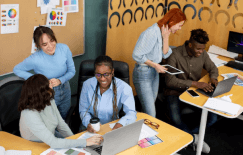 People discussing on a project