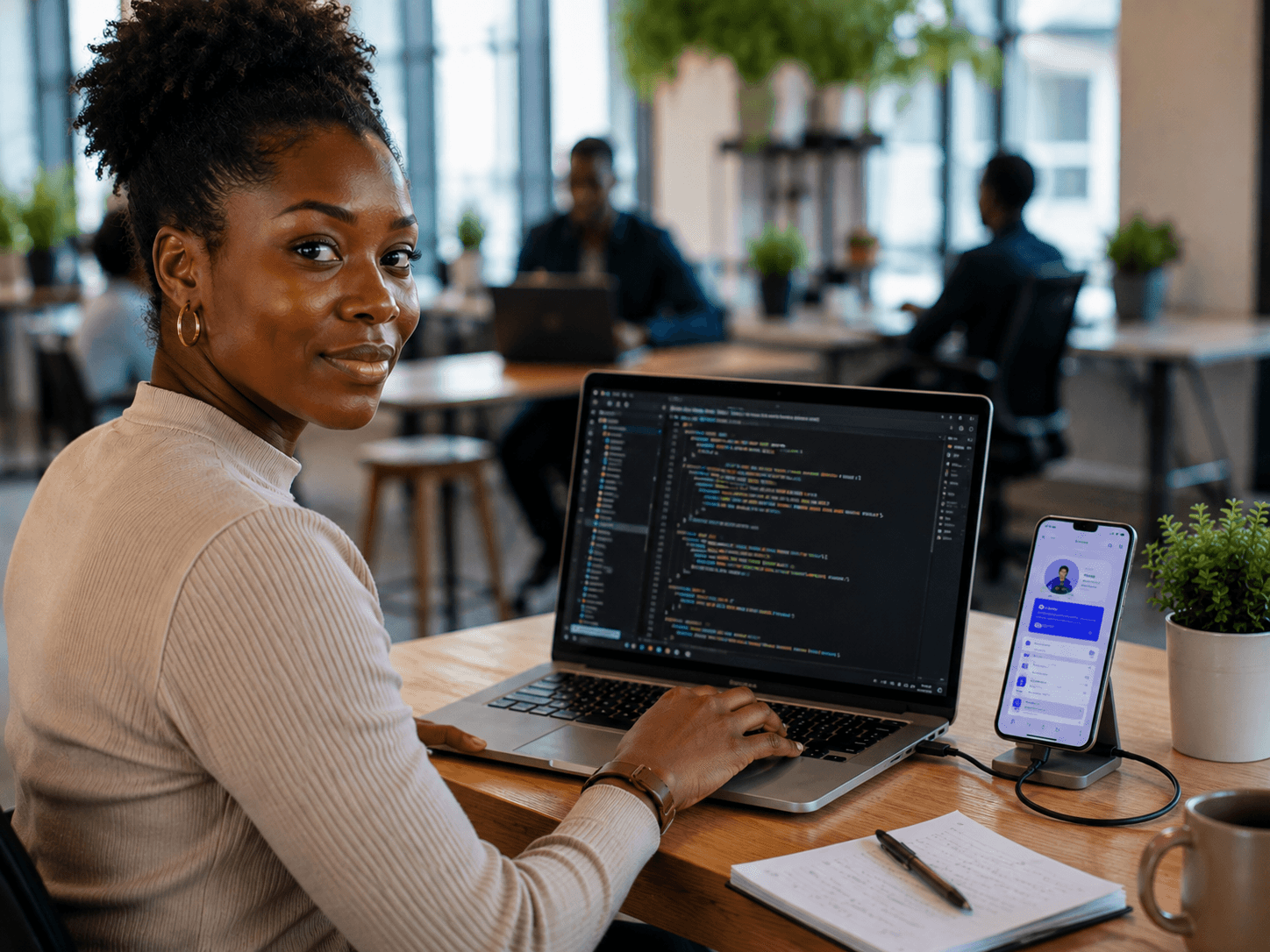 Développeur codant une application mobile